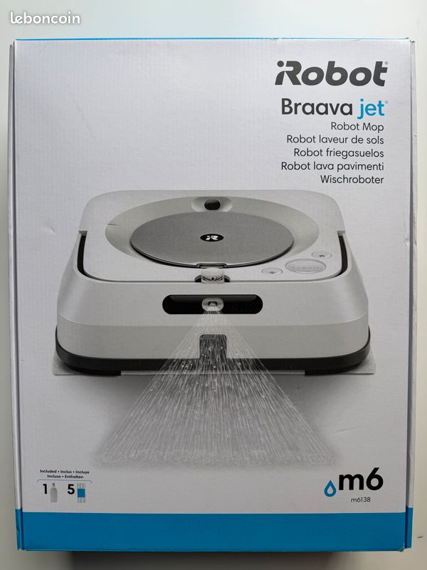 Robot laveur de sols IROBOT Braava jet® m6 connecté au Wi-Fi (image 1)
