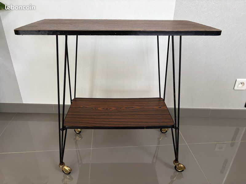 Desserte / Table d'appoint sur roulettes - Style vintage (image 7)