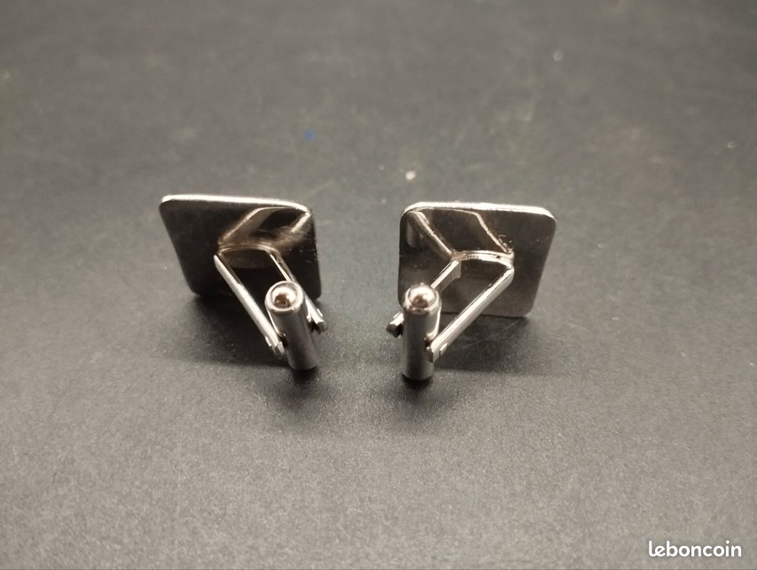 Boutons de manchette en argent 925 figurant un trèfle à quat
