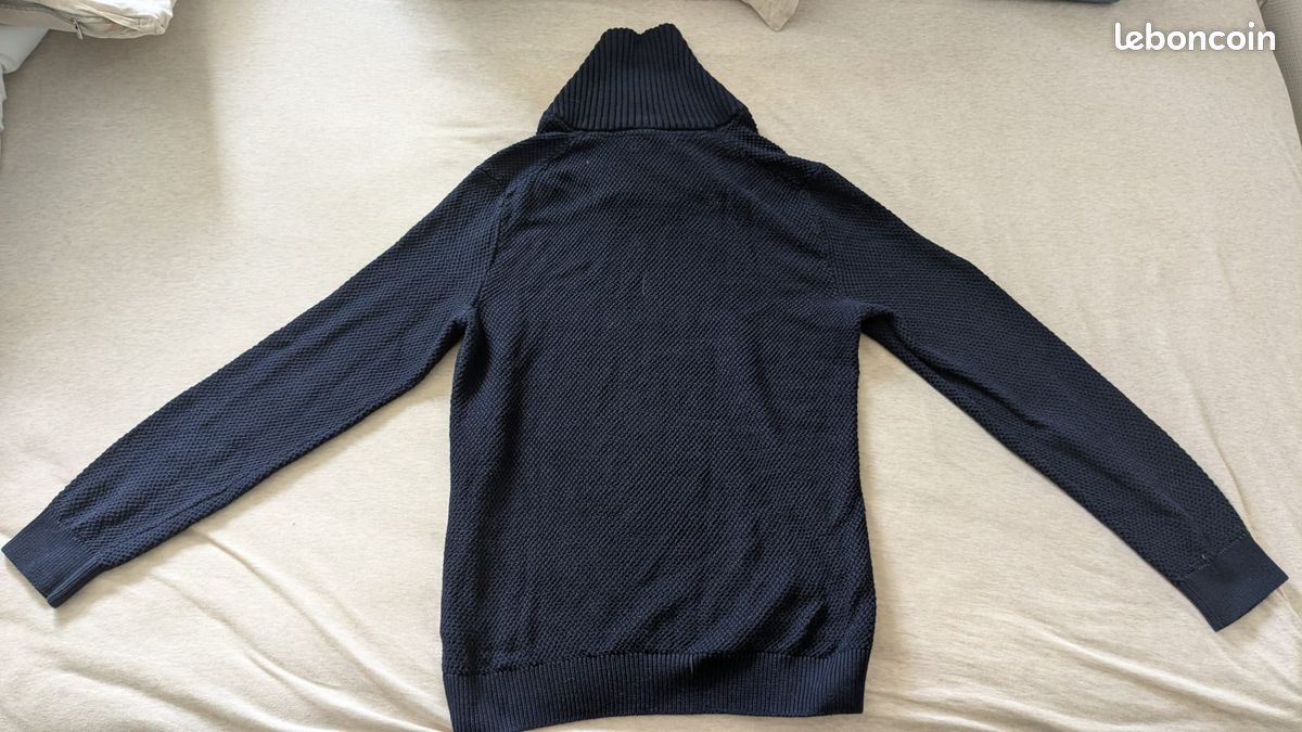 Pull col roulé bleu foncé Jules taille M (image 2)