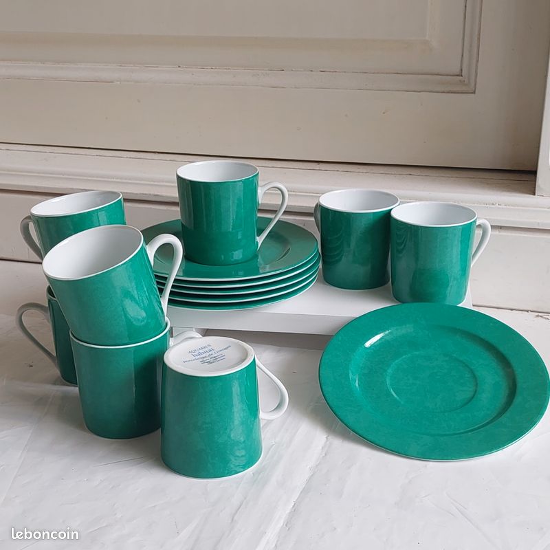 TASSES A CAF The Et Sous Tasses En Porcelaine Limoges Decor Floral Et