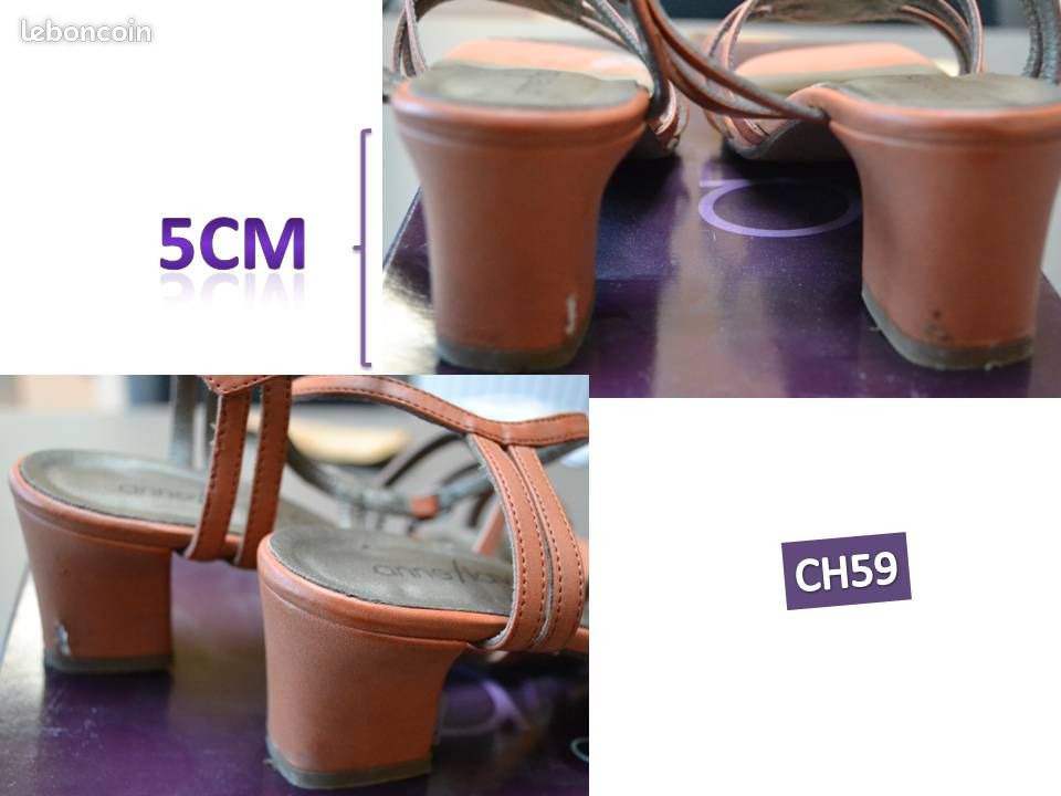 Escarpins Anne Flavie En Cuir Verni Et Nubuck Noir - Talons 6,5 Cm, Taille 38, Très Bon état