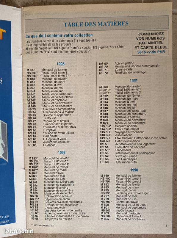 Lot de revues "Le Particulier" année 1993 complète (image 4)