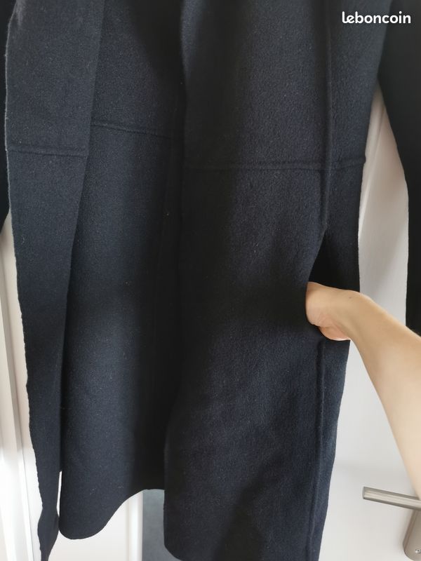 Manteau laine noir (image 3)