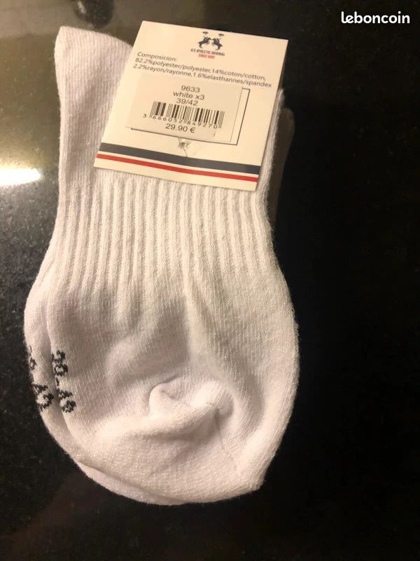 Chaussettes USA Softball – Logo Rouge Et Bleu – Neuves Sans étiquettes