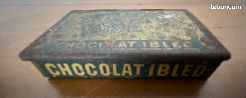 Boîte métallique publicitaire Chocolat Ibled Chocoreve 6,5x4x1,5cm vintage déco collection no banania (image 1)