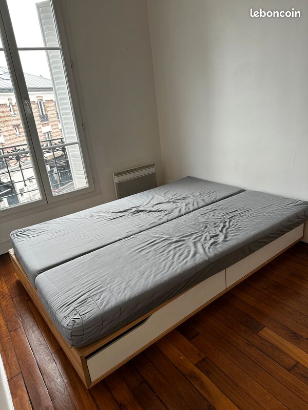 Lit et matelas avec tiroirs de rangement (image 5)
