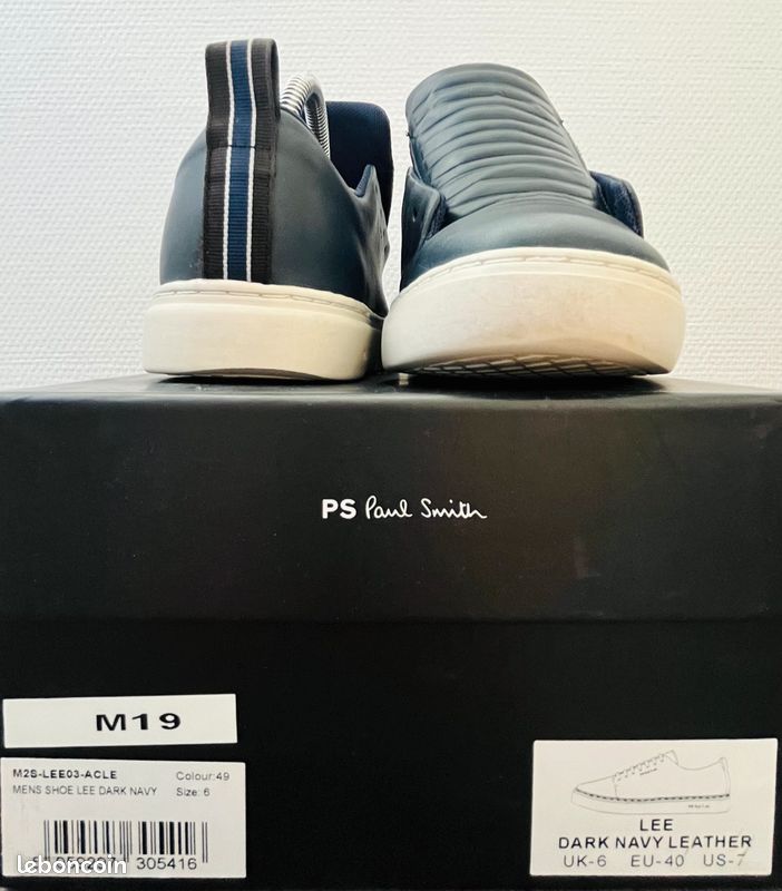 Baskets Paul Smith Toile Bleue Marine - Taille UK4/EU37 - Semelle Imprimée "Londres" - Neuf Sans Boîte