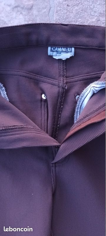 Pantalon Marron Camaieu Femme Taille 38 - Coupe Droite - Occasion En Très Bon état