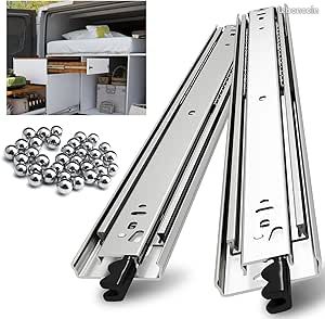 Lot De 2 Glissières De Tiroir Everbilt 22″ – Montage Inférieur – Fermeture Douce – Blanc – Neuves