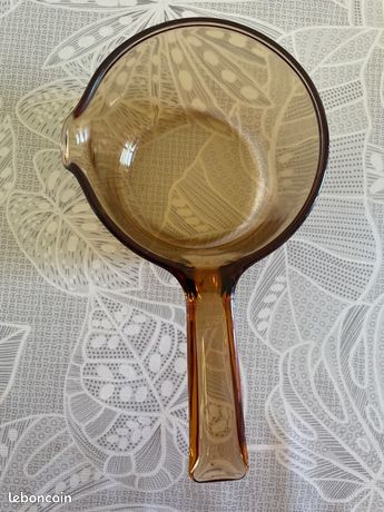 Casserole Ronde En Verre Fumé Vision Corning France 1,5L - Vintage Cuisine Française