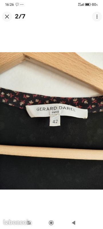 Robe Noire Gérard Darel Taille 42 - Style évasé Genou - Parfait état Occasion