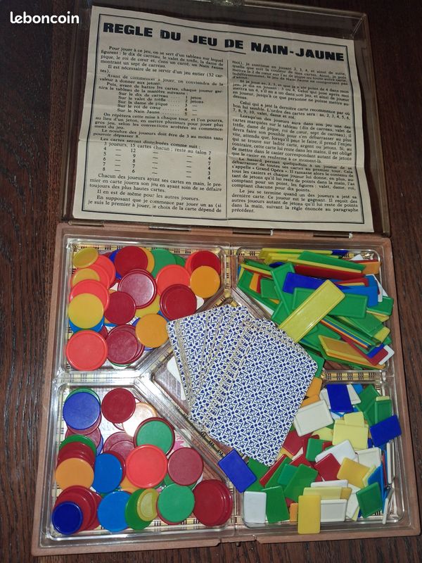 ANCIEN JEU DU nain jaune en bois Avec Jetons En Bous EUR 8,50 - FR