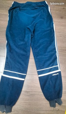Pantalon Vintage Adidas Y2K En Velours - Taille M (180 D6/50) - Bleu électrique, Jaune, Vert - Occasion TB