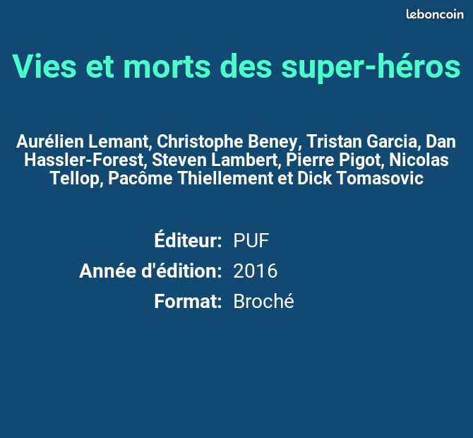 Vies et morts des super-héros - Aurélien Lemant, Christophe Beney, Tristan Garcia, Dan Hassler-... (image 2)