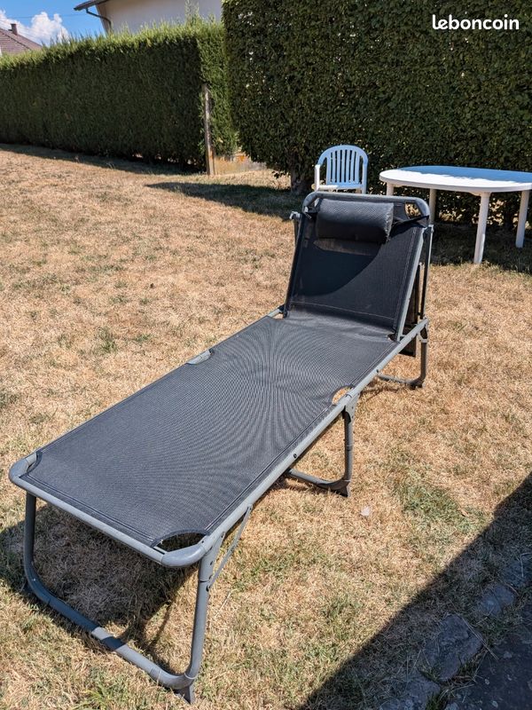 Transat pliable inclinable avec coussin (image 3)