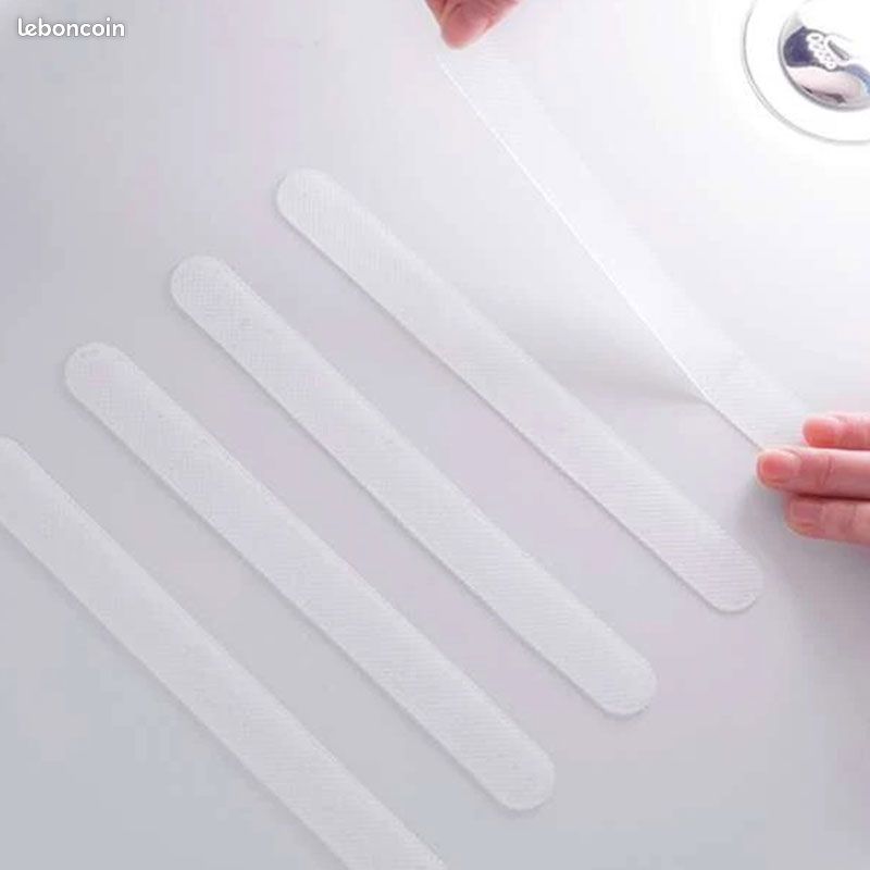 Lot De 24 Bandes Antidérapantes Pour Salle De Bain - Adhésives PEVA, 38 Cm, Transparentes, Pour Baignoire, Douche, Escaliers