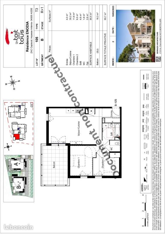 Appartement 3 pièces 64 m² (image 4)