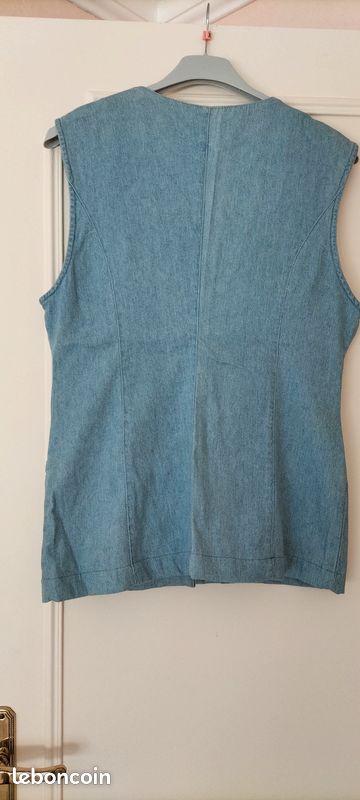 Veste jean sans manche (image 2)