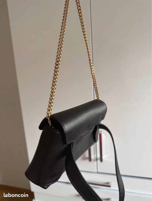 Sac à Main BALLY En Cuir Vintage - Noir - Occasion En Très Bon état