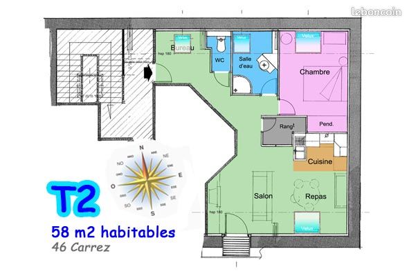 Appartement 2 pièces 46 m² · à Gannat · 46 m² · 565 €/mois