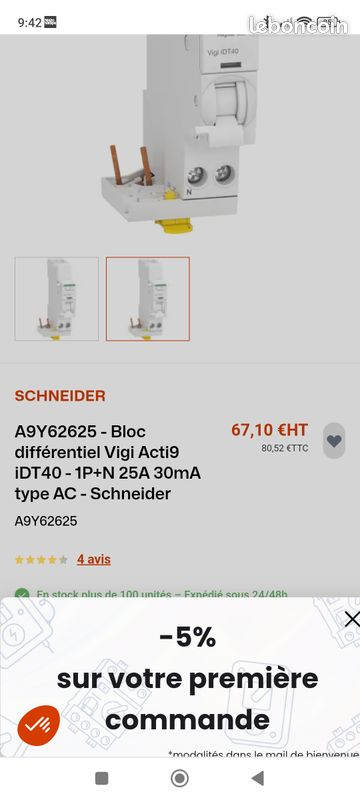 Différentiel Acti9 Schneider (image 1)