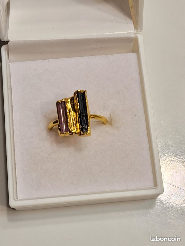 Bague Tourmaline rouge et noire (image 5)