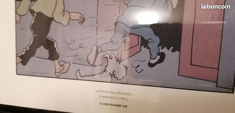 Planche Originale Tintin Le Lotus Bleu - Planche 53 Strip 2, éditeur Moulinsart, Très Bon état
