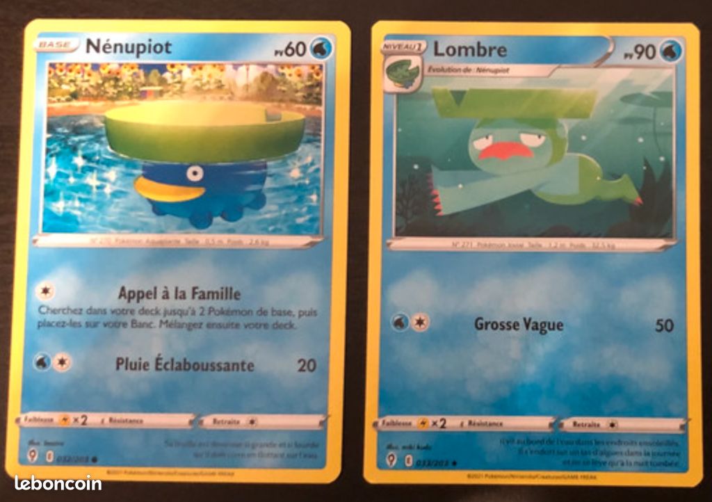 Lot carte Pokémon Nénupiot / Lombre - Evolution Céleste (image 1)