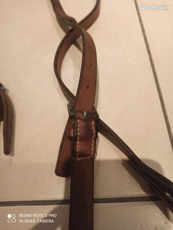 Montants du filet cuir véritable pour cheval (image 2)
