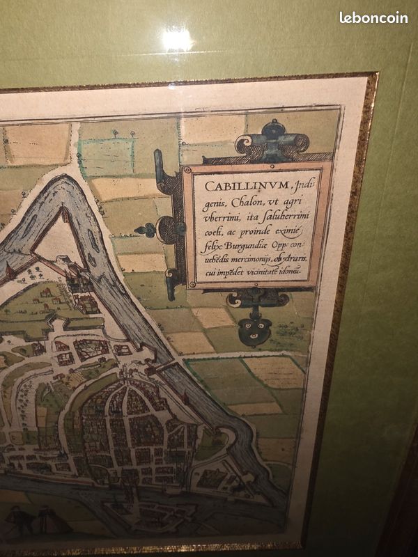 Grande vue historique de mâcon et chalon-sur-saône – encadrée (image 5)