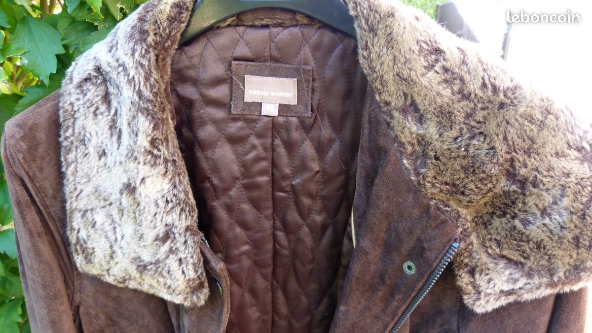 Manteau femme quasi neuf 100% croûte de porc (image 5)