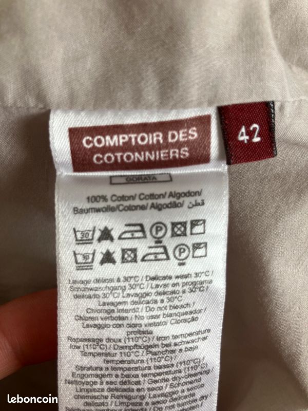 Tunique Comptoir Des Cotonniers En Coton – Taille 40 – Gris Foncé – Occasion Très Bon état
