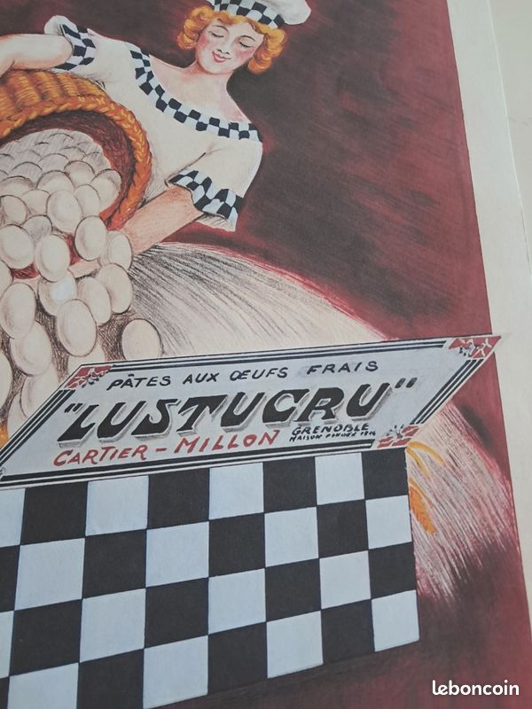 Affiche Vintage Pâtes Pèr' Lustucru, Poster Haute Qualité 40x60 Cm