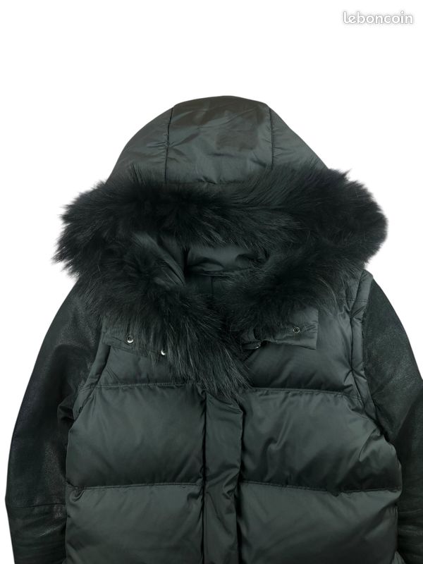 Veste Matelassée Noire Femme à Capuche - Style Puffer Jacket - Taille UK - Neuf Avec étiquettes