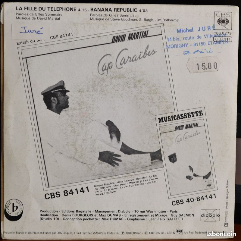 Disque 45 Tours David Martial (image 2)