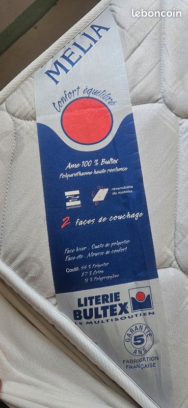 Matelas 2 places 140 x 190 cm Bultex bon etat (image 2)