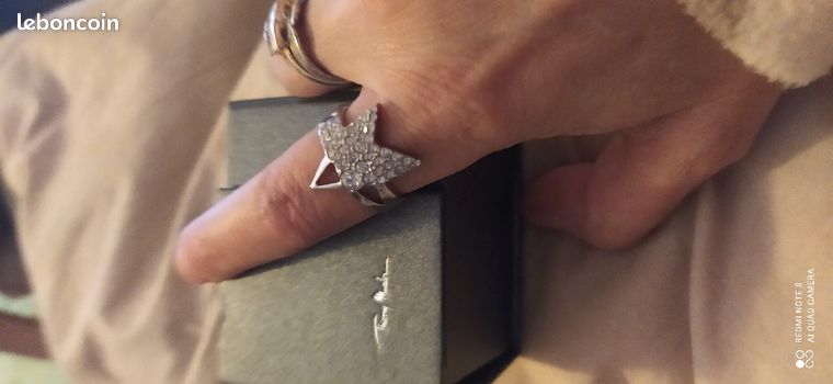 Bague étoile Thierry Mugler Neuve - Taille 56, Acier Inoxydable, Zirconium Rose