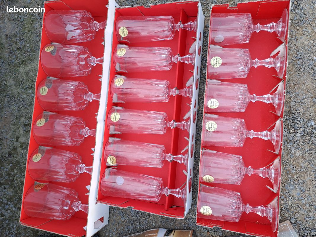 3 lots verres cristal d'Arques (image 1)