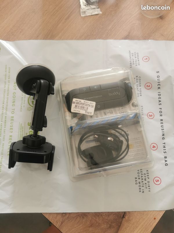 Bluetooth téléphone voiture + support de téléphone (image 1)