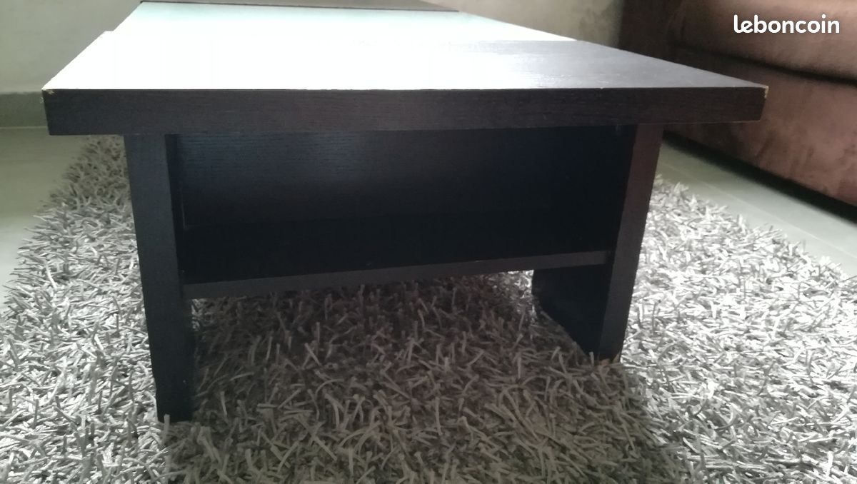 Grande Table basse bois et Verre (image 3)