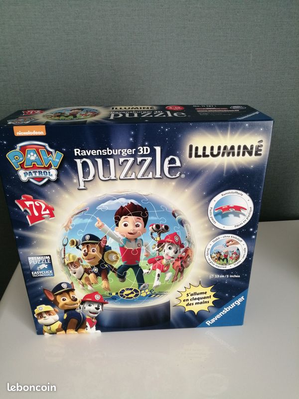 Ravensburger – Puzzle 3D Ball Pat'Patrouille – 72 Pièces Numérotées, 13 Cm, Sans Colle