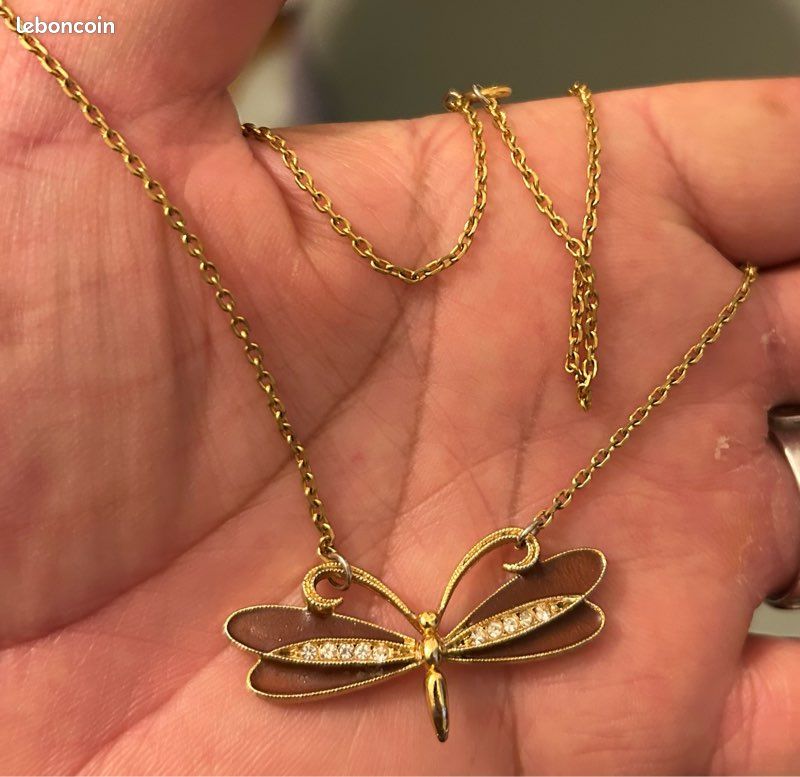 Collier en plaqué or papillon (image 6)