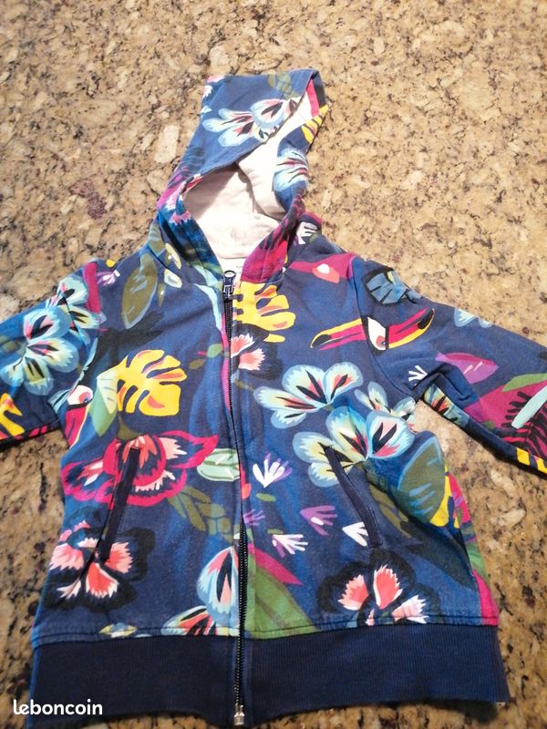 Sweat à capuche zippé CATIMINI 6 ans (image 1)