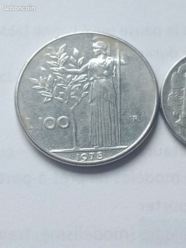 2 pièces Italie 100 lire et 20c (image 2)
