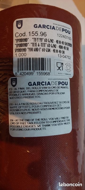 Lot de 6 rouleaux Tête-à-Tête / Chemin de table Spunbond Bordeaux – NEUF (image 3)