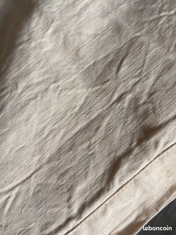 Drap ancien en lin brodé 2m40x2m56 (image 5)
