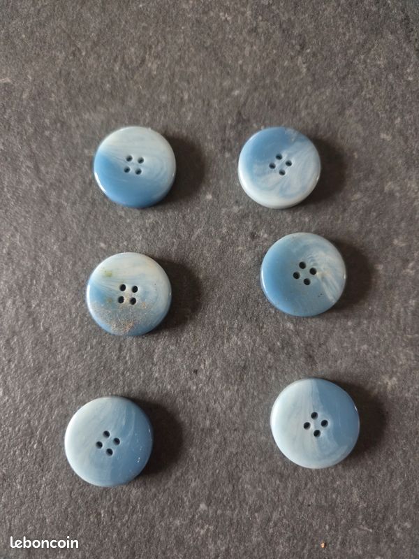 Lot De 6 Boutons Diamètre 2,2 Cm Couleur Miel - Occasion, Vintage, Pour Couture Ou Décoration