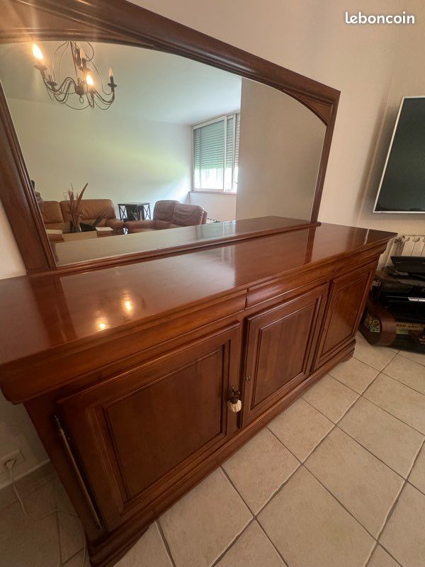 Magnifique ensemble salon cuir et mobilier bois massif (image 2)