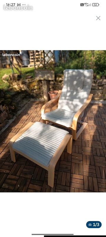 Fauteuil IKEA + repose-pied (image 1)